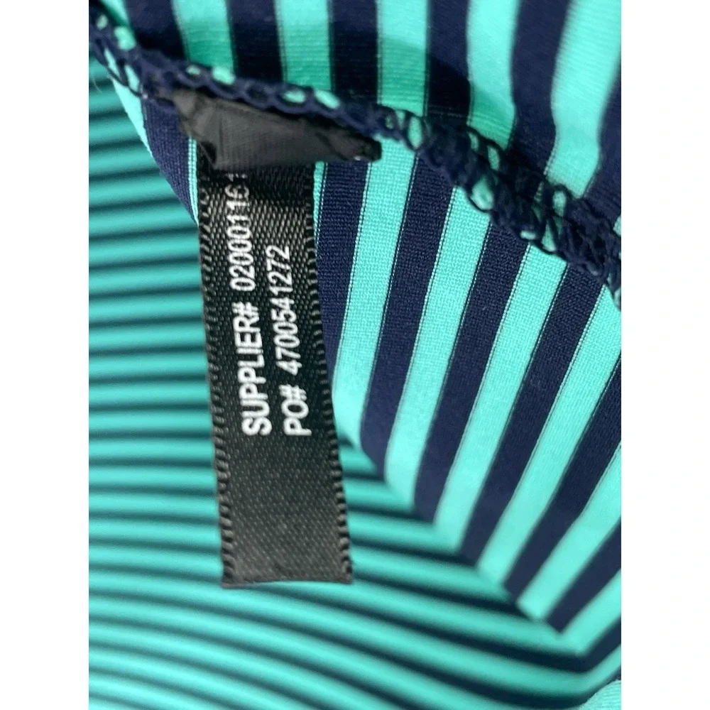 RLX / Woodland Hills CC Mens Sz XL Teal/Blue Stripped Golf Polo Shirt (B41) EUC